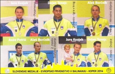 EVROPSKO PRVENSTVO V BALINANJU - SLOVENSKE MEDALJE